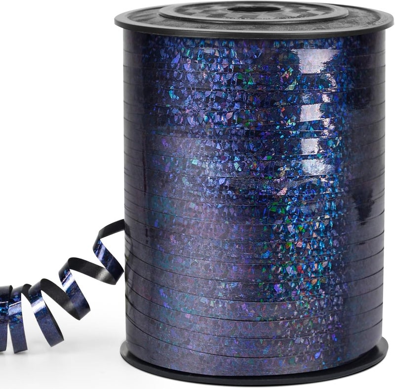VISPAD Black Curling Ribbon 500 Yard, Shiny Metallic String for Gift Wrapping, Balloon, Florist Flower - 3/16" Thin Curly Gift Ribbon - Image 1